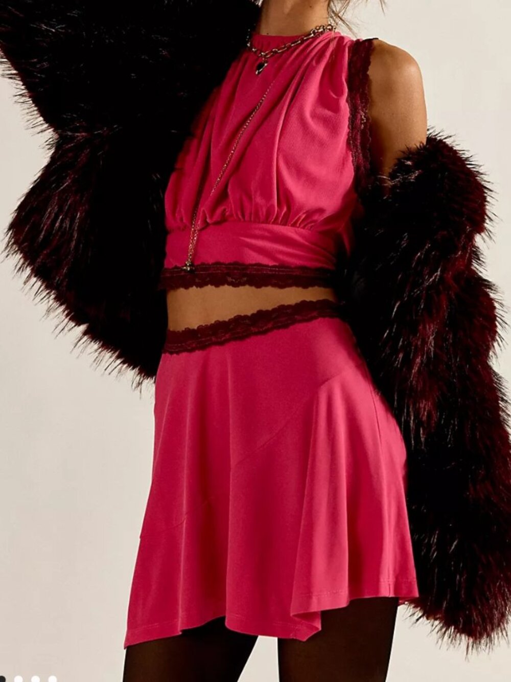 Free People Mundet Mini Skirt Set Size XL
